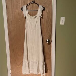 Reformation Cream Ruffled Dress